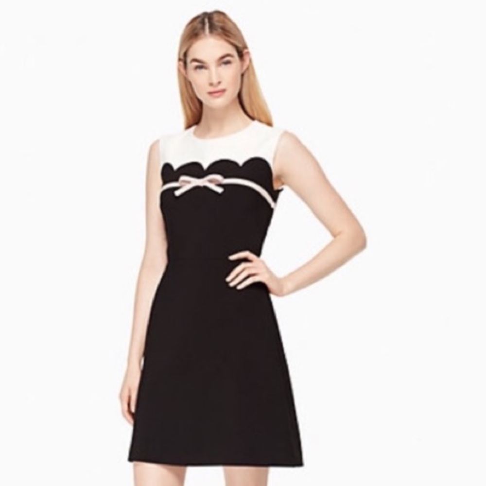 Kate Spade Scalloped Bow A Line Dress